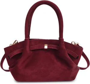 Makukke Suede Tote Bag for Women, Hobo Bag Small Crossbody Handbag Women Vintage Shoulder Bag Purse for Work Office Travel