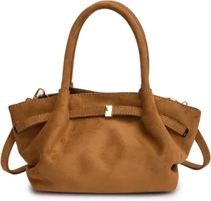 Makukke Suede Tote Bag for Women, Hobo Bag Small Crossbody Handbag Women Vintage Shoulder Bag Purse for Work Office Travel