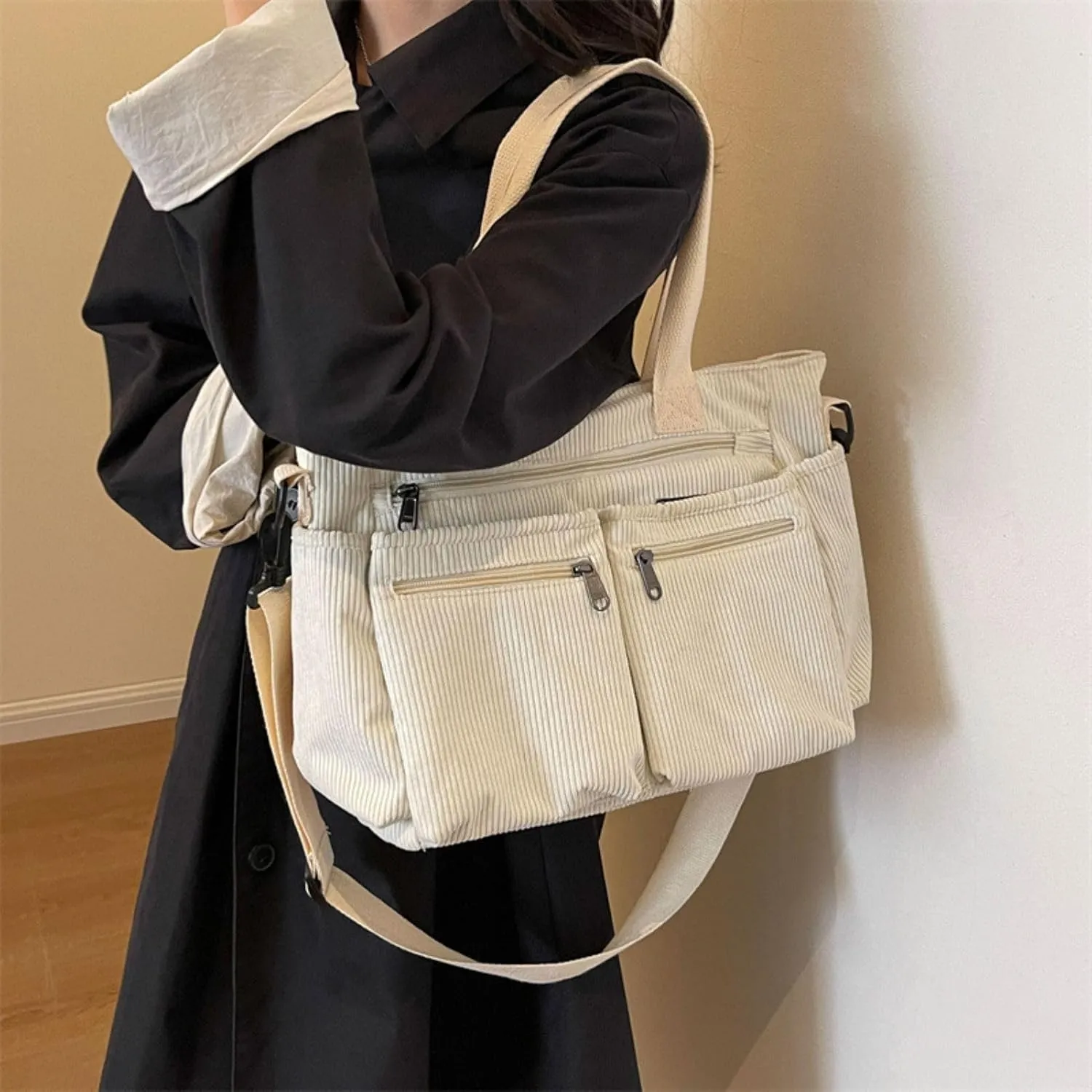 Makukke Tote Bag Women Large Crossbody Bag Stylish Handbag for Women Corduroy/Canvas Hobo Bag Fashion shoulder Bag Purse