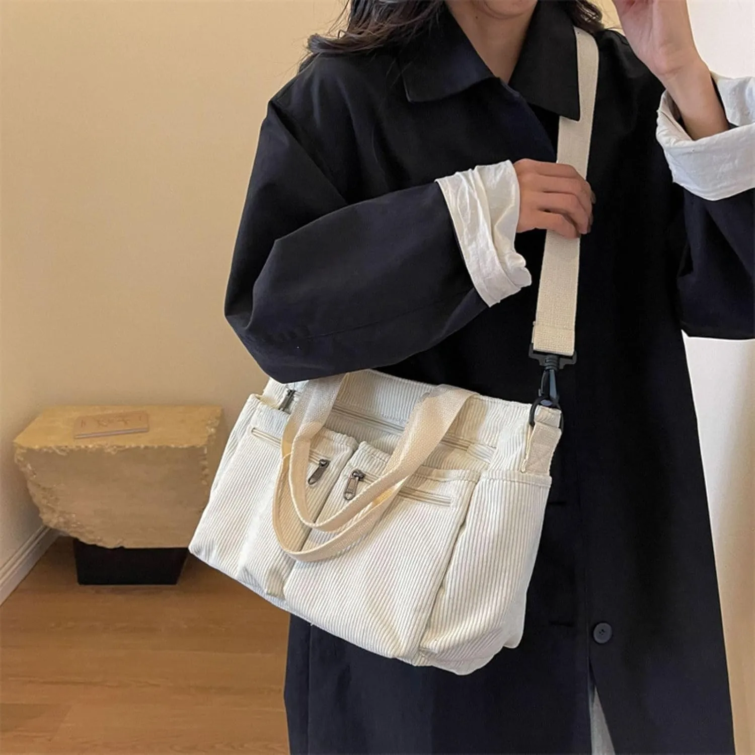 Makukke Tote Bag Women Large Crossbody Bag Stylish Handbag for Women Corduroy/Canvas Hobo Bag Fashion shoulder Bag Purse