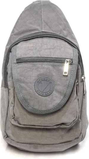 Malibu Washed Nylon Day Pack, Crossbody Bag, Travel Pack, Light Gray