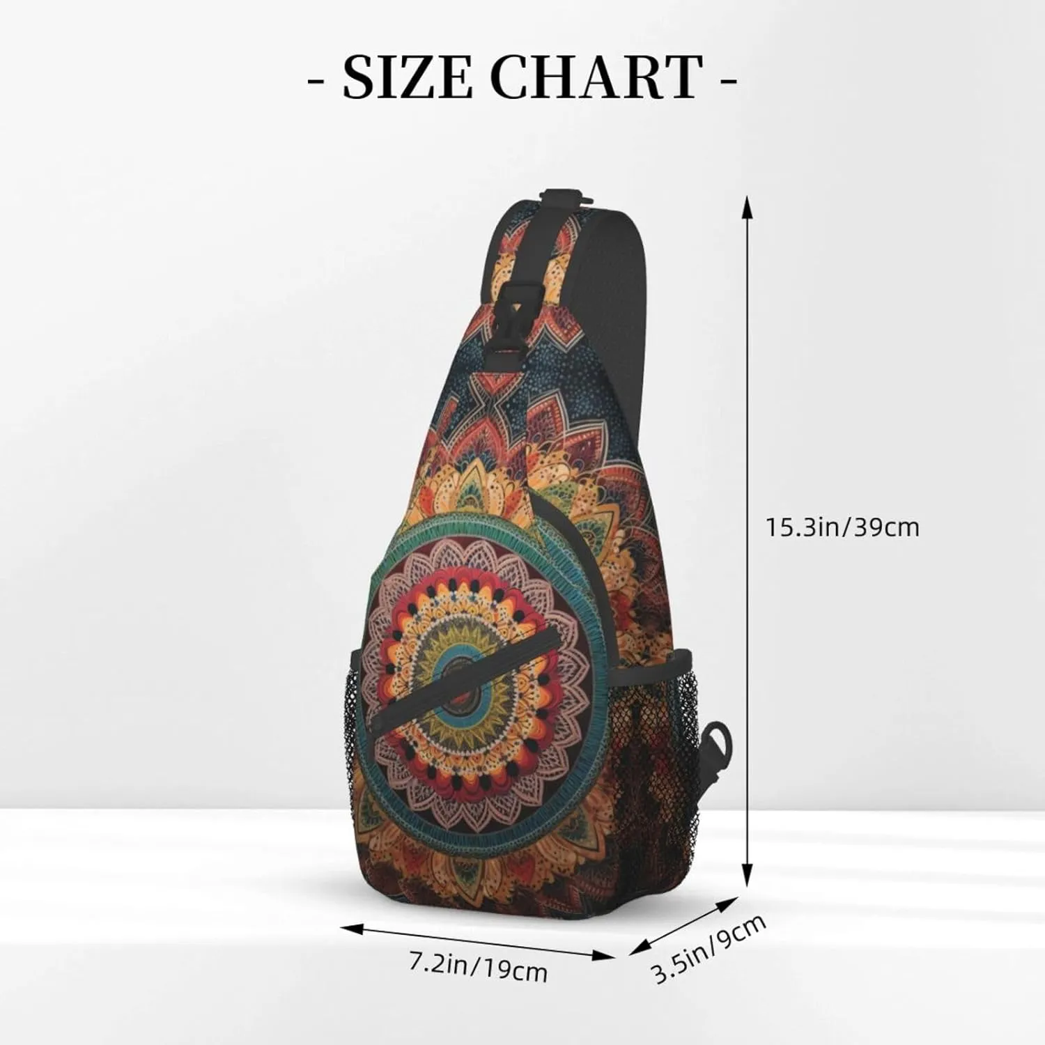 Mandala Sling Backpack Chest Bag Crossbody Shoulder Bag Gym Cycling Travel Hiking Daypack For Men Women