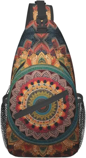 Mandala Sling Backpack Chest Bag Crossbody Shoulder Bag Gym Cycling Travel Hiking Daypack For Men Women