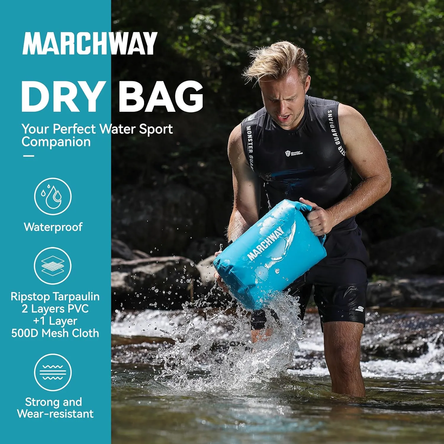 MARCHWAY Floating Waterproof Dry Bag Backpack 5L/10L/20L/30L/40L, Roll Top Sack Keeps Gear Dry for Kayaking, Rafting, Boating, Swimming, Camping, Hiking, Beach, Fishing