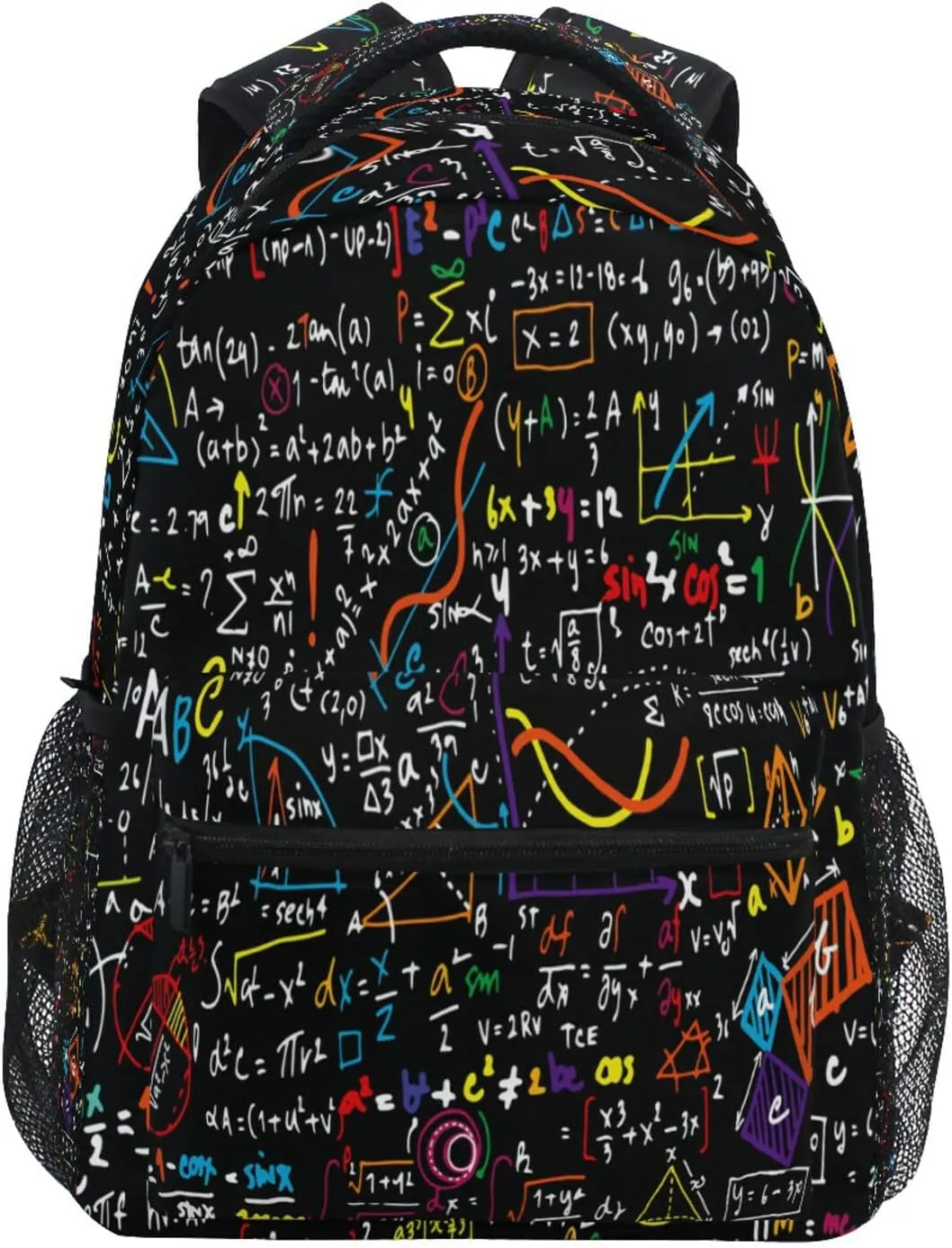 Math Education Geometrical Kids Backpack for Boys Girls,Plots Formulas 16 Inch School Backpack for Elementary Preschool Kindergarten Bookbags for Teens Children Women Men College Travel Bag