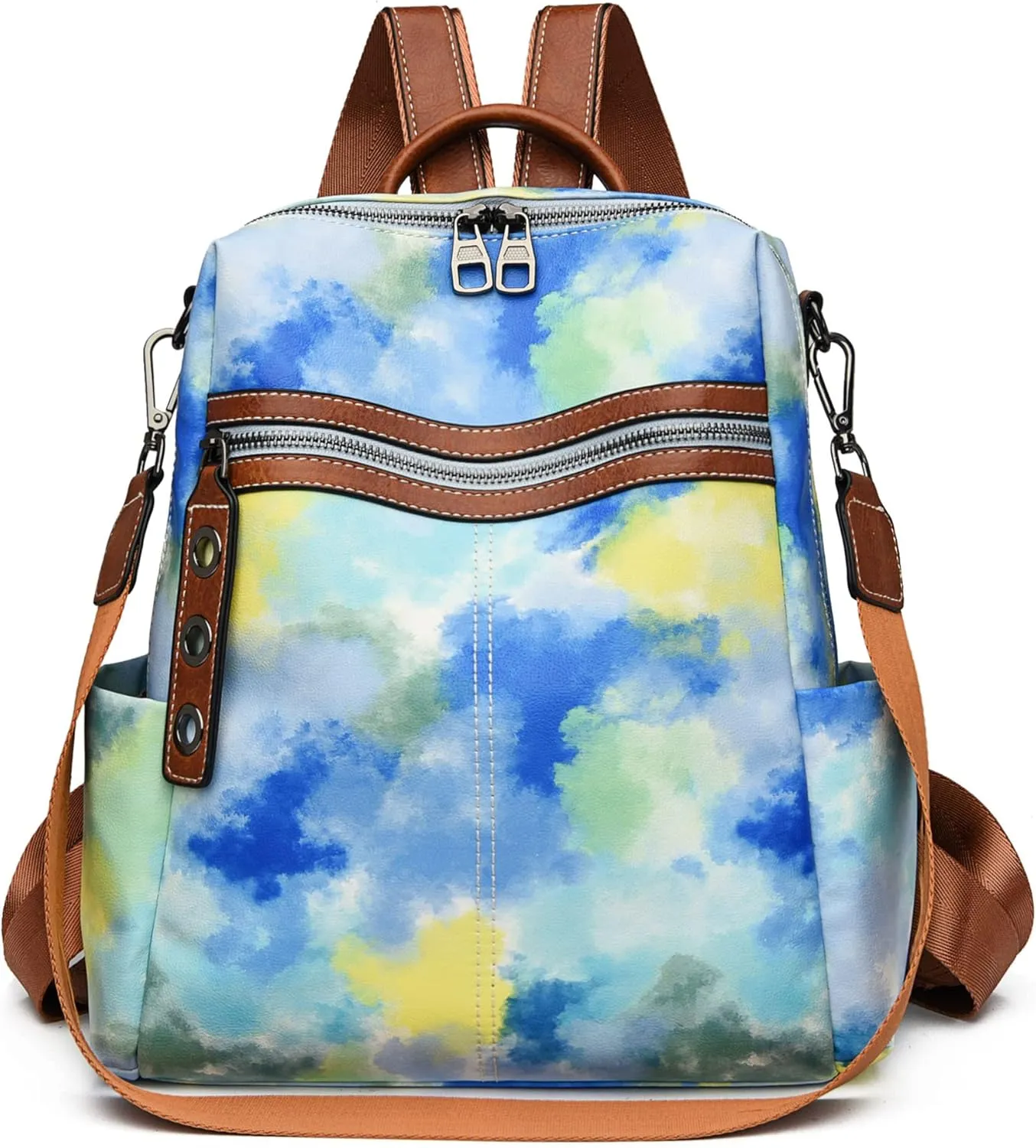 Maxoner Backpack Purse for Women Fashion Genuine Leather Convertible Shoulder Handbag Travel Bag Satchel Rucksack Ladies Bag