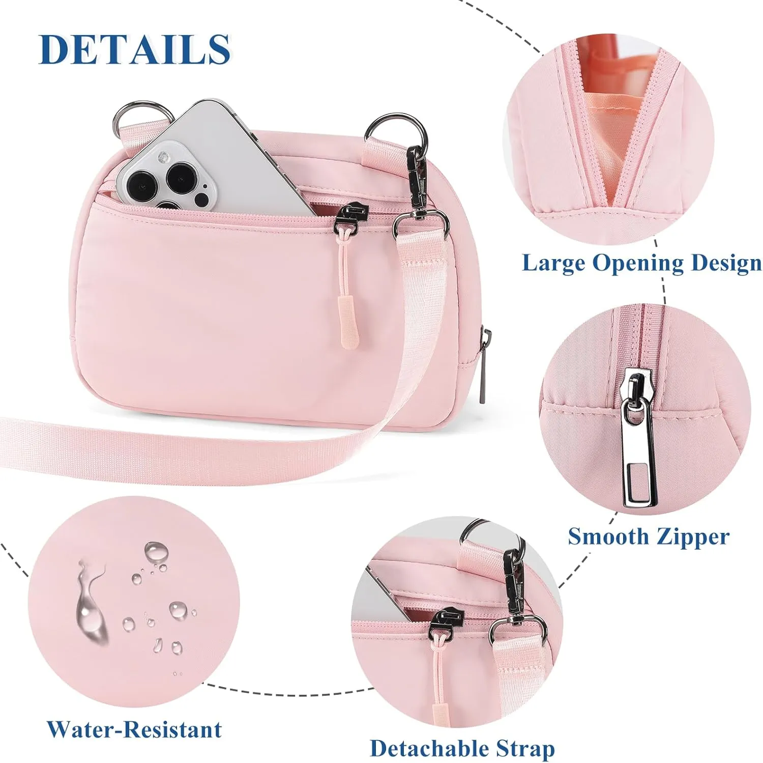 MAXTOP Small Nylon Crossbody Bags for Women Unisex Belt Bag Fanny Pack with Adjustable Strap for Traveling Shopping