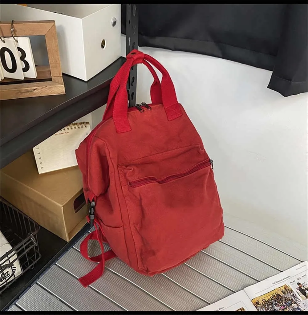 MaxxCloud Aesthetic College Laptop Backpack, Heavy Cotton, Retro Canvas Backpack Travel Bag, Large