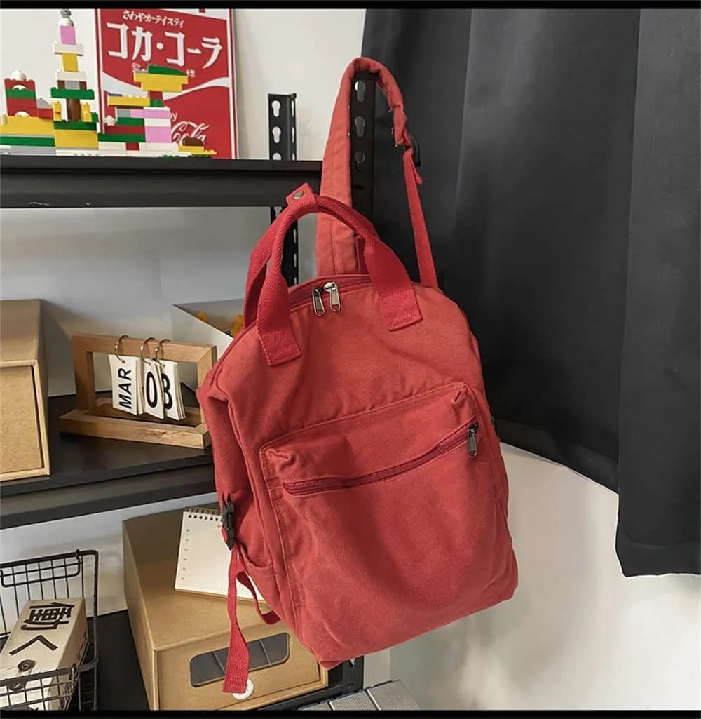 MaxxCloud Aesthetic College Laptop Backpack, Heavy Cotton, Retro Canvas Backpack Travel Bag, Large