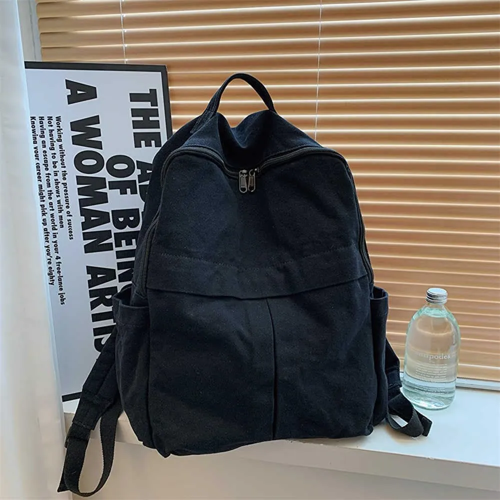 MaxxCloud Cute College Laptop Backpack for Women, Heavy Cotton, Retro Canvas Backpack Travel Bag