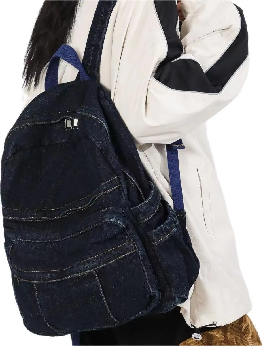 MaxxCloud Women's Heavy Cotton Canvas Laptop Backpack Lightweight Casual Hiking Daypack Travel Bag