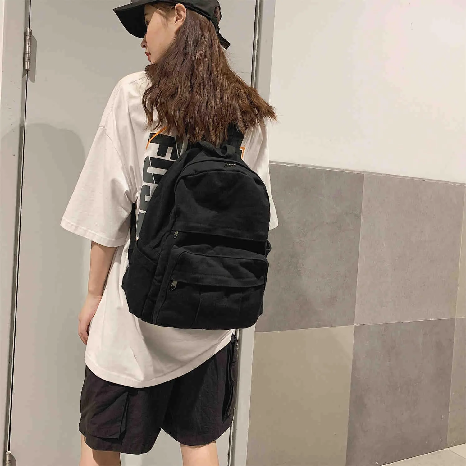MaxxCloud Women's Heavy Cotton Canvas Laptop Backpack Lightweight Casual Hiking Daypack Travel Bag