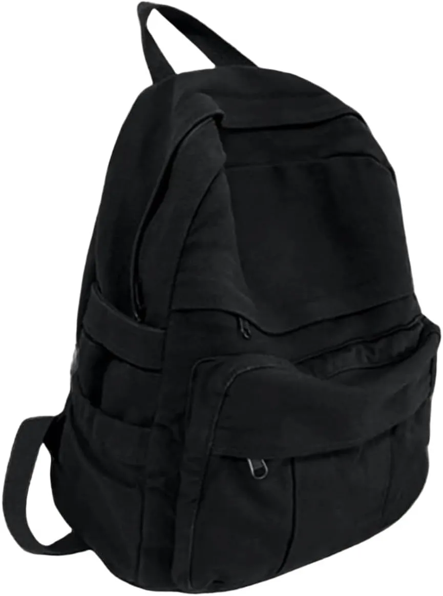 MaxxCloud Women's Heavy Cotton Canvas Laptop Backpack Lightweight Casual Hiking Daypack Travel Bag