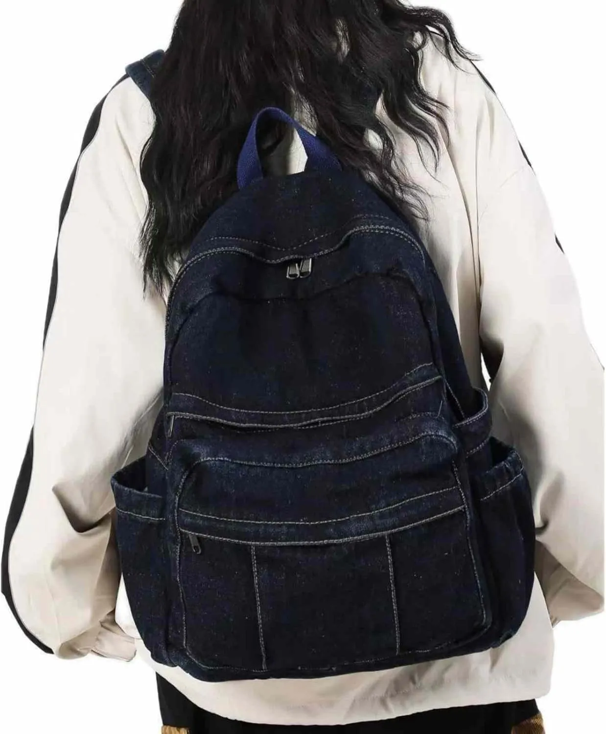 MaxxCloud Women's Heavy Cotton Canvas Laptop Backpack Lightweight Casual Hiking Daypack Travel Bag