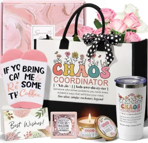 MAYICIVO Thank You Gifts for Women, Administrative Professional Day Chaos Coordinator Gifts for Coworkers Employee Boss Lady Manager Nurse Teacher Appreciation Gift Birthday Gift with Canvas Tote Bag