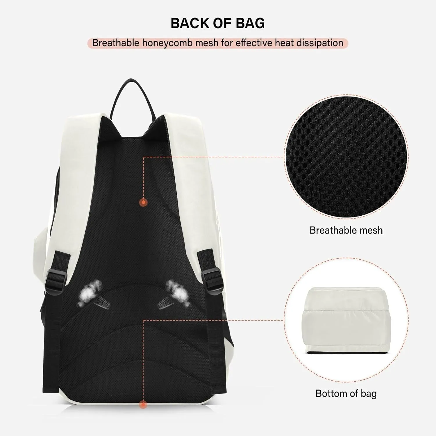 MCHIVER Tennis Bags for Men Women Tennis Backpack Hold 2 Rackets Badminton Racquet Backpack 11.81 * 7.87 * 17.11in