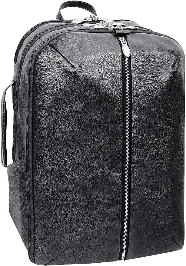 McKlein 17" Nylon, Triple Compartment, Carry-All, Laptop & Tablet Weekend Backpack- ENGLEWOOD- Black