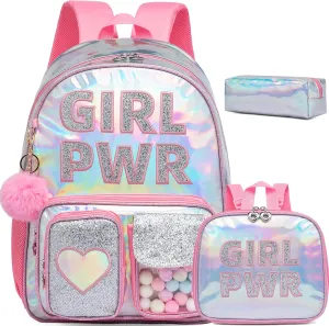 Meetbelify Backpack for Girls Backpacks for Elementary Preschool Students Kids School Cute Backpack with Lunch Box