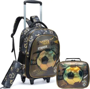 Meetbelify Rolling Backpacks for Boys Backpacks with Wheels for Elementary Students Kids Travel Luggage for Boys Ages 6-8