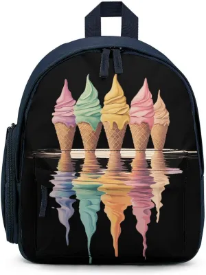 Melting Ice Cream Cones Cute Backpack Shoulders Bag Casual Daypacks Travel Back Pack for Camping Hiking Blue-style