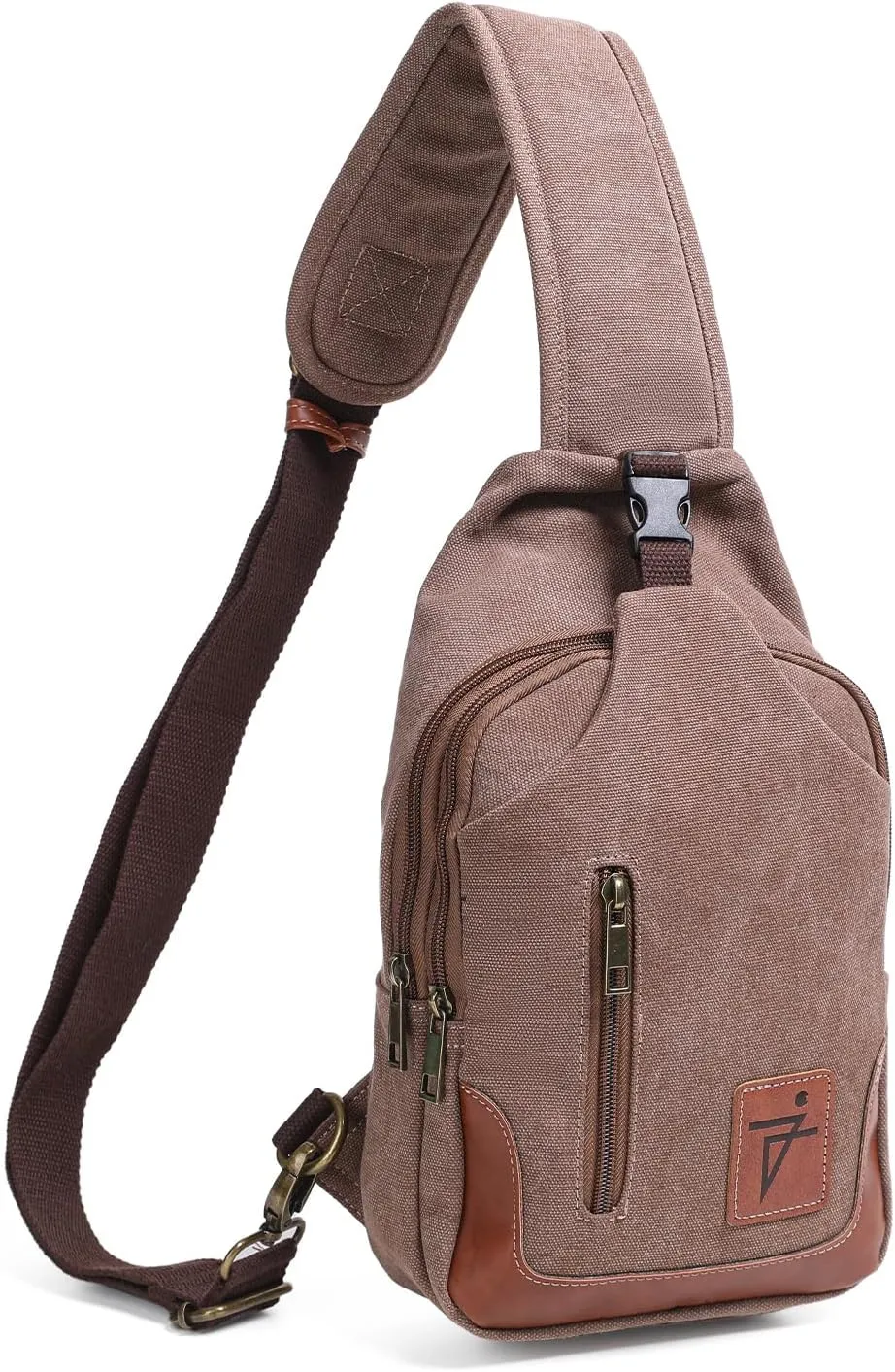 Men Sling Bag Wax Canvas Crossbody Bag Travel Hiking Chest Bag Right left or Front back Men Purse Water Resistant