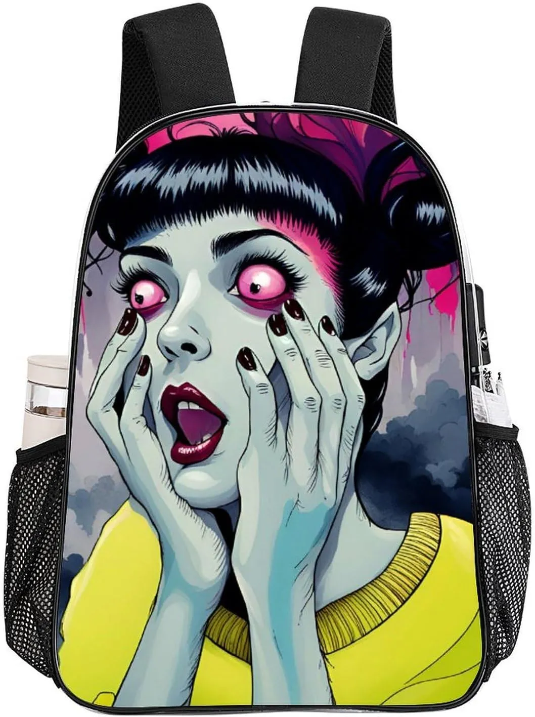 Men Women Transparent Cool Goth Gotik Gothic Women Women Art Daypack Big Capacity Shoulder Bag With Smooth Zippers for Hiking Work Walking Cycling