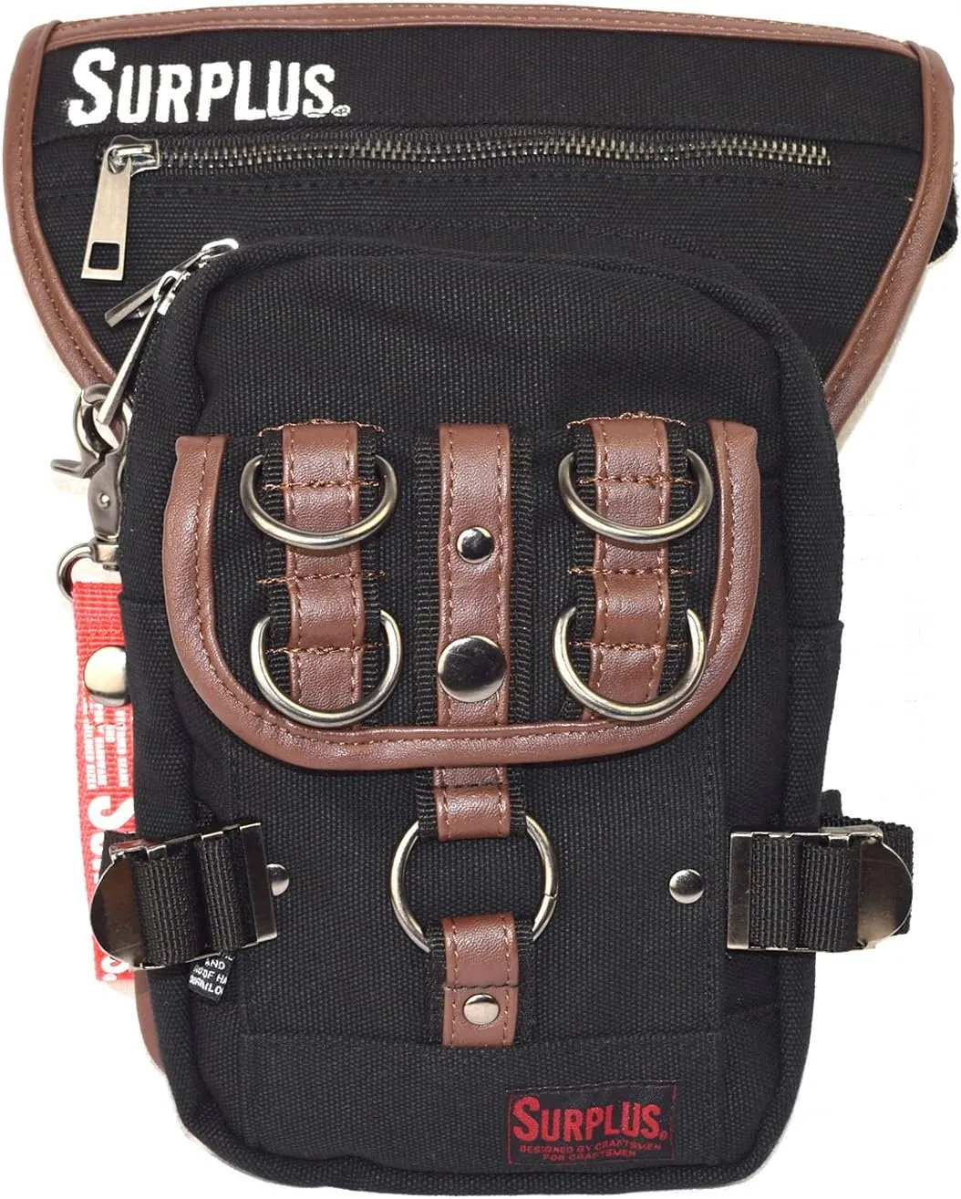 Men's Cotton Canvas Drum 4-Way Hip Bag, Black, One Size