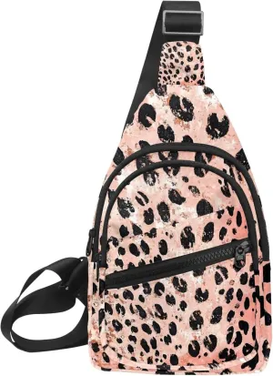 Men's Sling Backpack, Leopard Skin