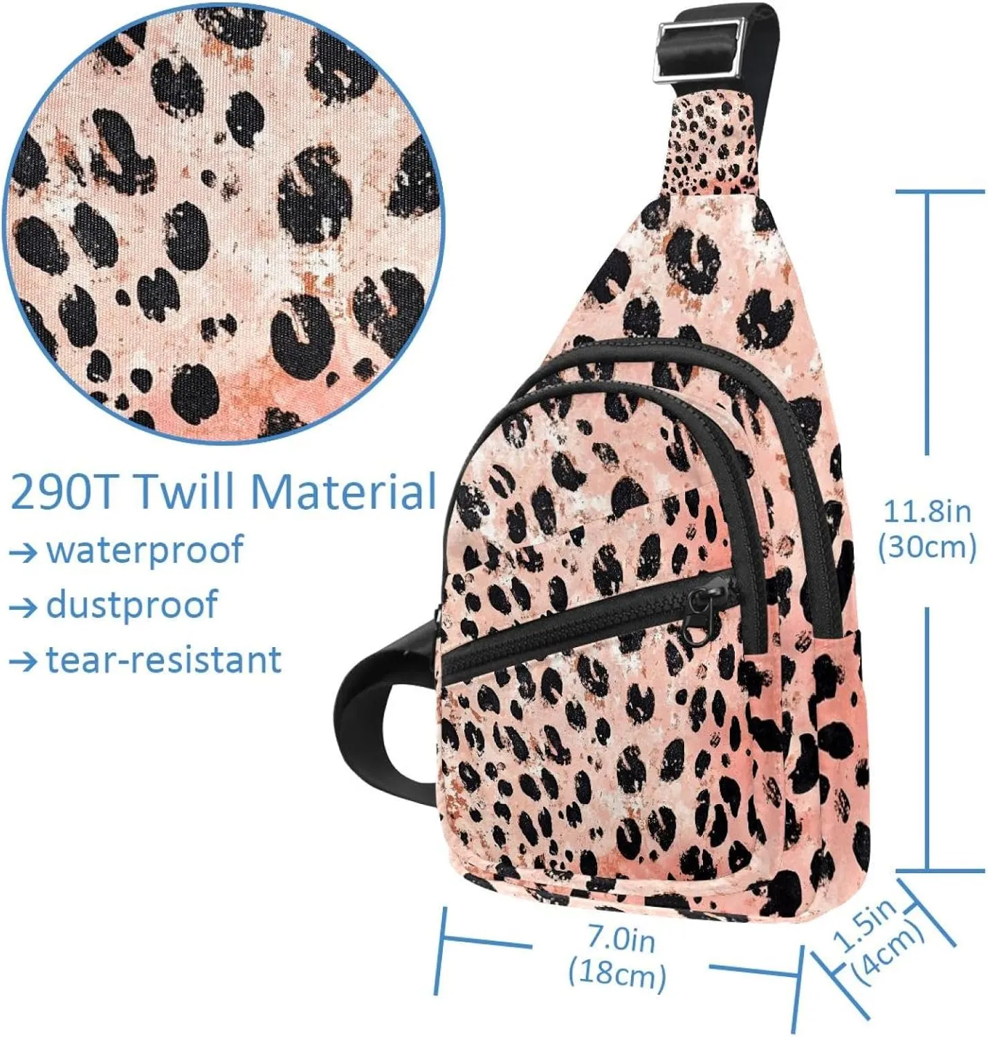 Men's Sling Backpack, Leopard Skin