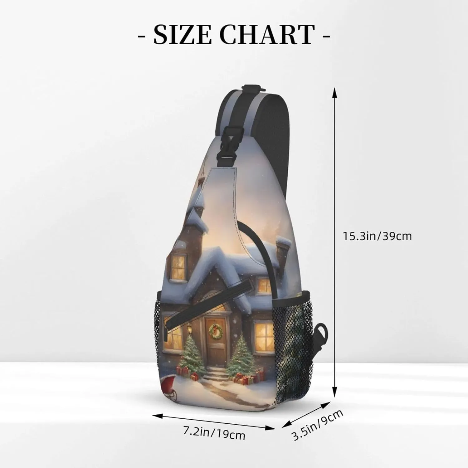 Merry Christmas Shoulder Bag Crossbody Backpack Chest Bag Lightweight Sling Daypackstravel Hiking Cycling For Men Women