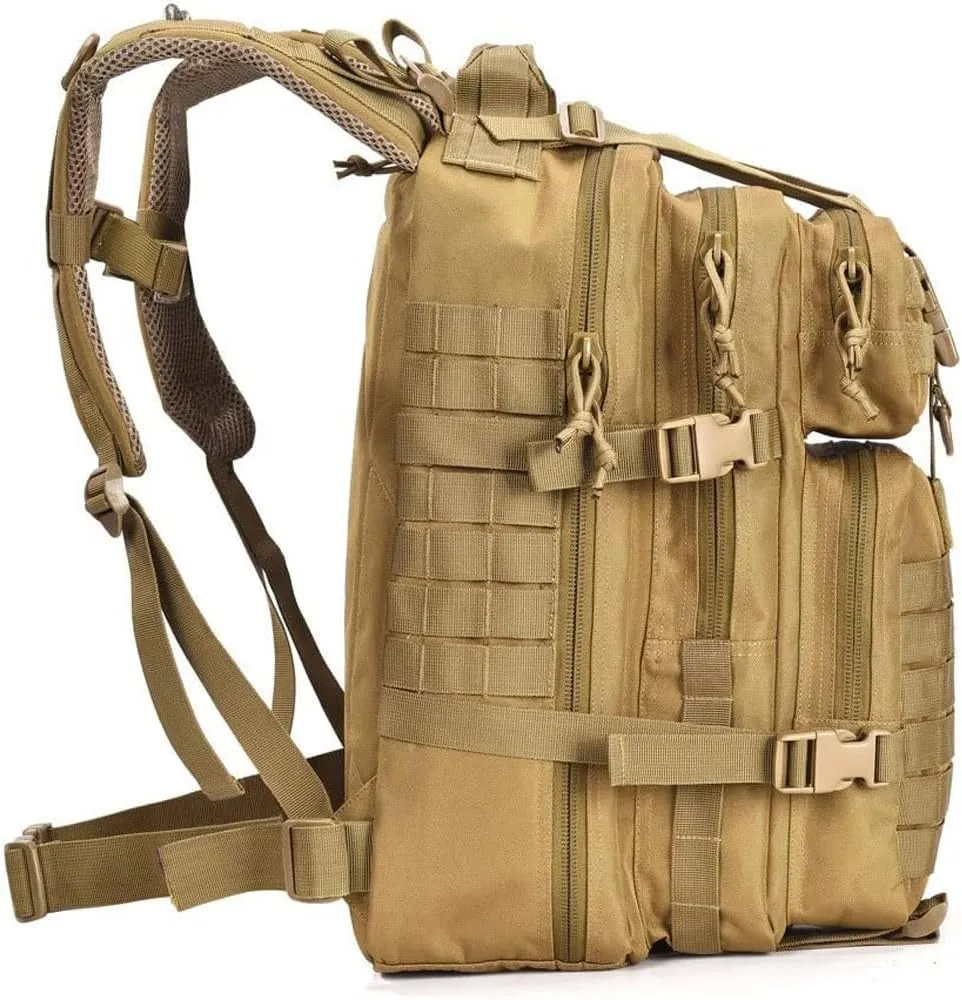 Military Tactical Assault Pack Backpack Army Molle Bug Out Bag Backpacks Small Rucksack for Outdoor Hiking Camping Trekking Hunting Brown