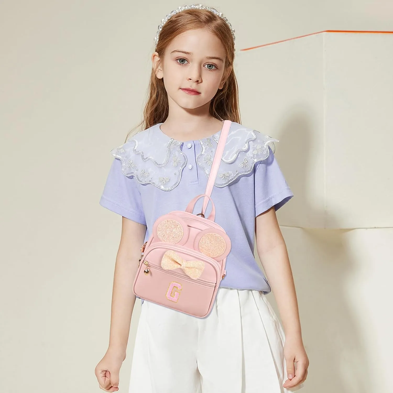 Mini Backpack for Girls Bowknot, Cute Leather Backpack Toddler Purse Birthday Gifts for Kids Girls
