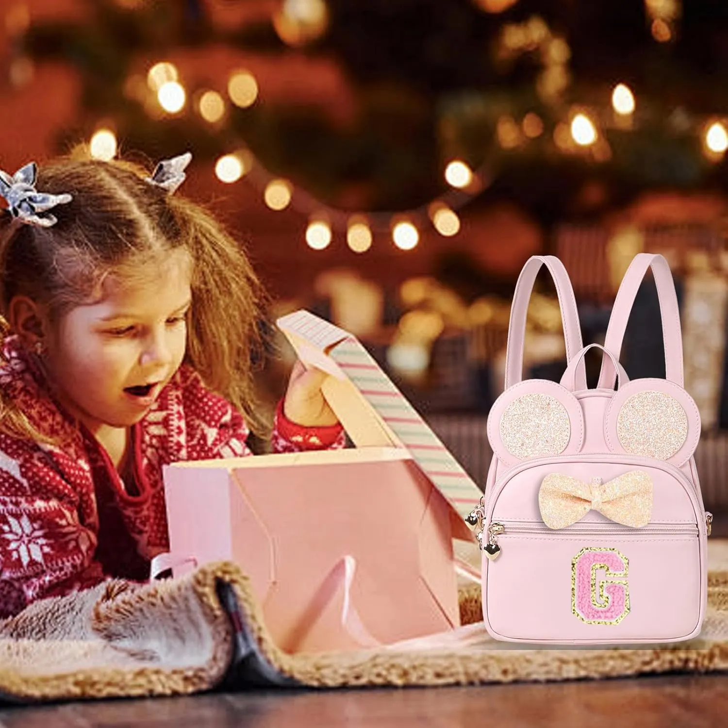 Mini Backpack for Girls Bowknot, Cute Leather Backpack Toddler Purse Birthday Gifts for Kids Girls