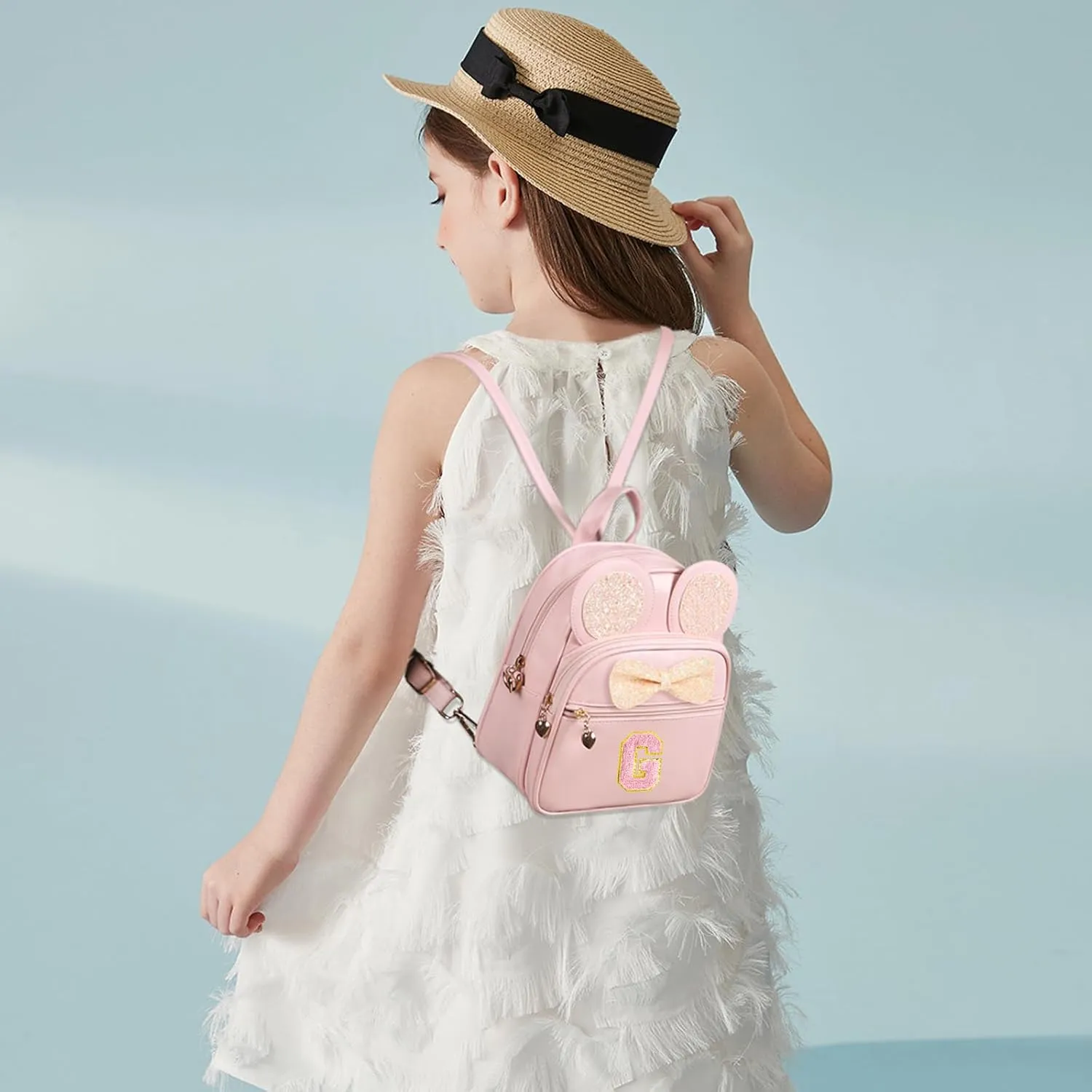 Mini Backpack for Girls Bowknot, Cute Leather Backpack Toddler Purse Birthday Gifts for Kids Girls