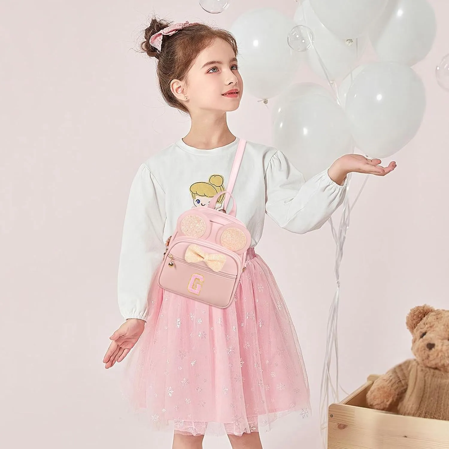 Mini Backpack for Girls Bowknot, Cute Leather Backpack Toddler Purse Birthday Gifts for Kids Girls