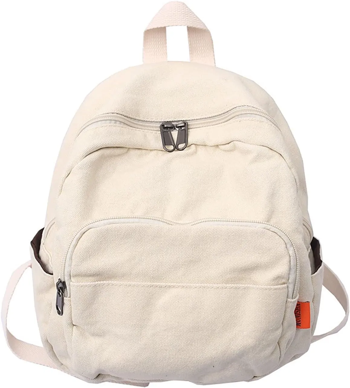 Mini Backpack for Women Men Small Aesthetic Canvas Bag Work Backpack Cute Backpack Purse Casual Daypack (White,One Size)