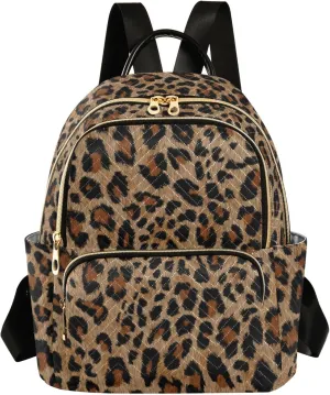 Mini Backpack Purse for Women Lightweight Girls Small Size Cheetah Leopard Print Animal School Teens College Traveling