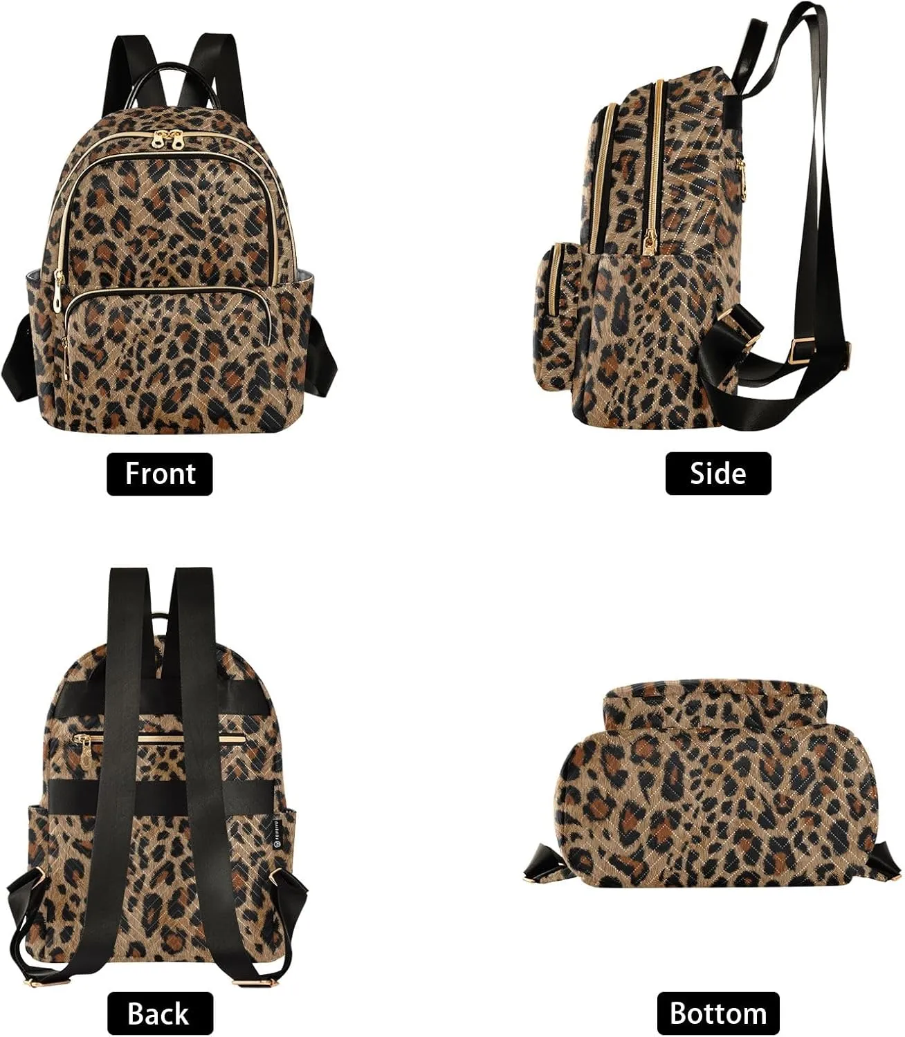 Mini Backpack Purse for Women Lightweight Girls Small Size Cheetah Leopard Print Animal School Teens College Traveling
