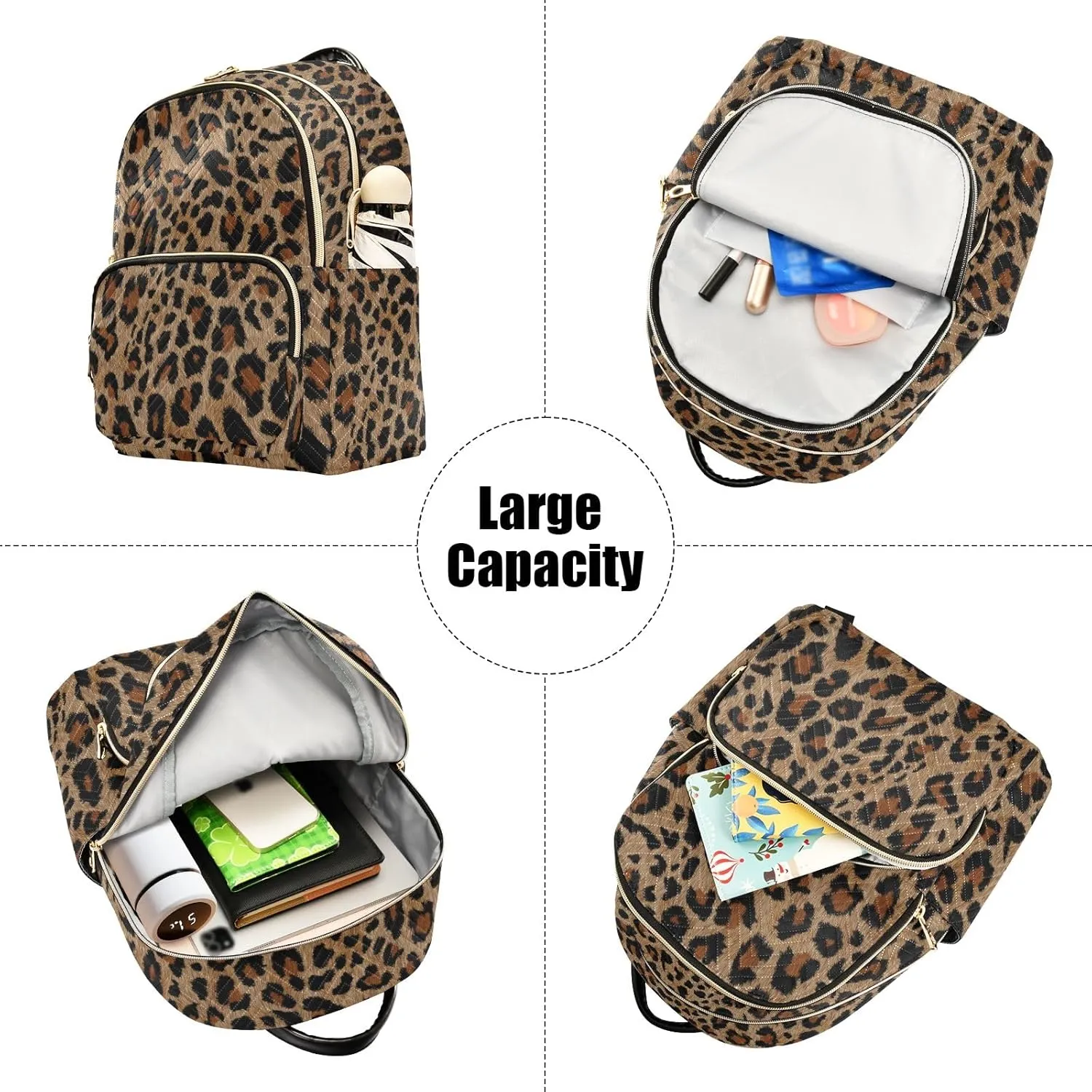 Mini Backpack Purse for Women Lightweight Girls Small Size Cheetah Leopard Print Animal School Teens College Traveling
