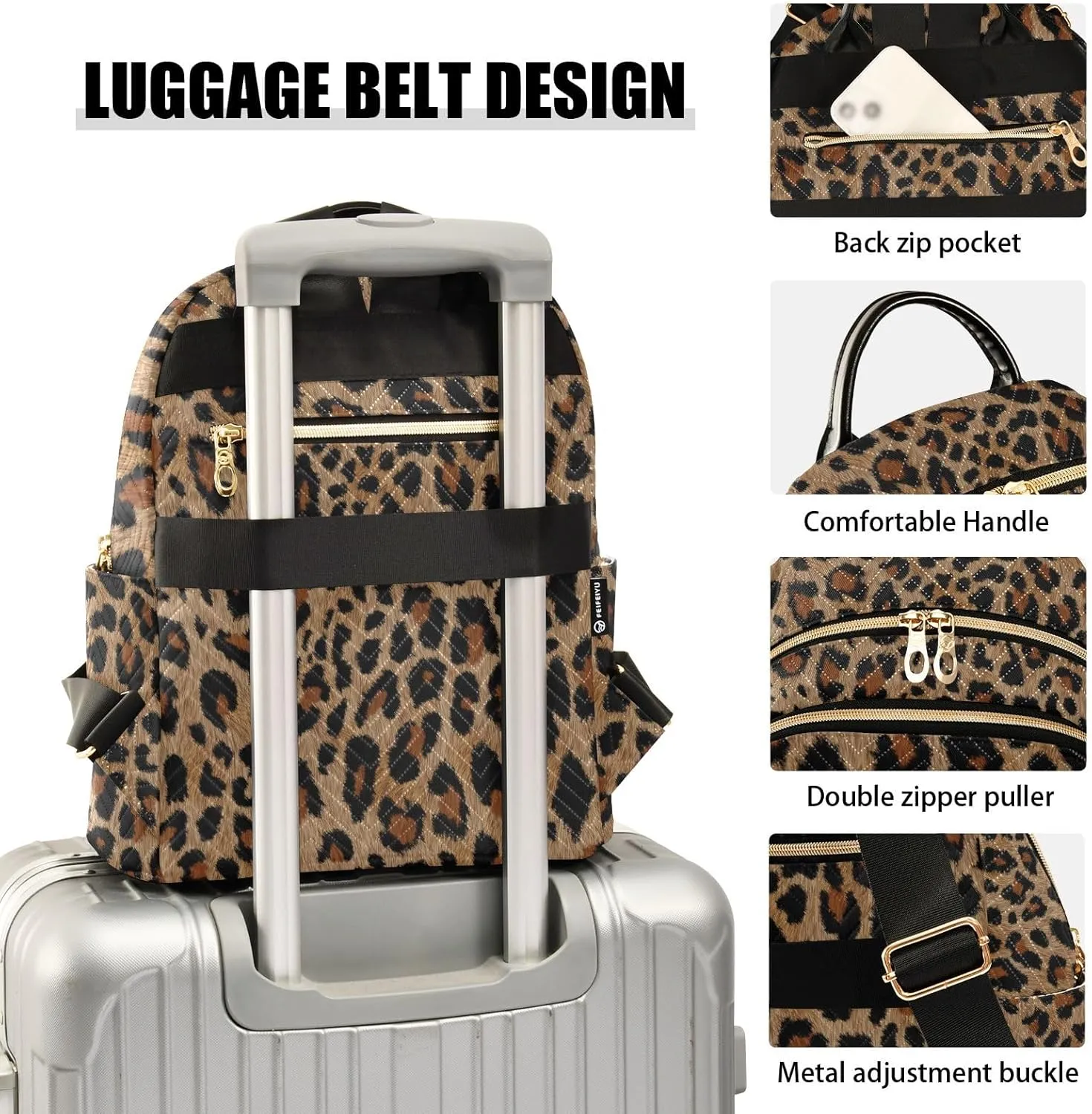 Mini Backpack Purse for Women Lightweight Girls Small Size Cheetah Leopard Print Animal School Teens College Traveling