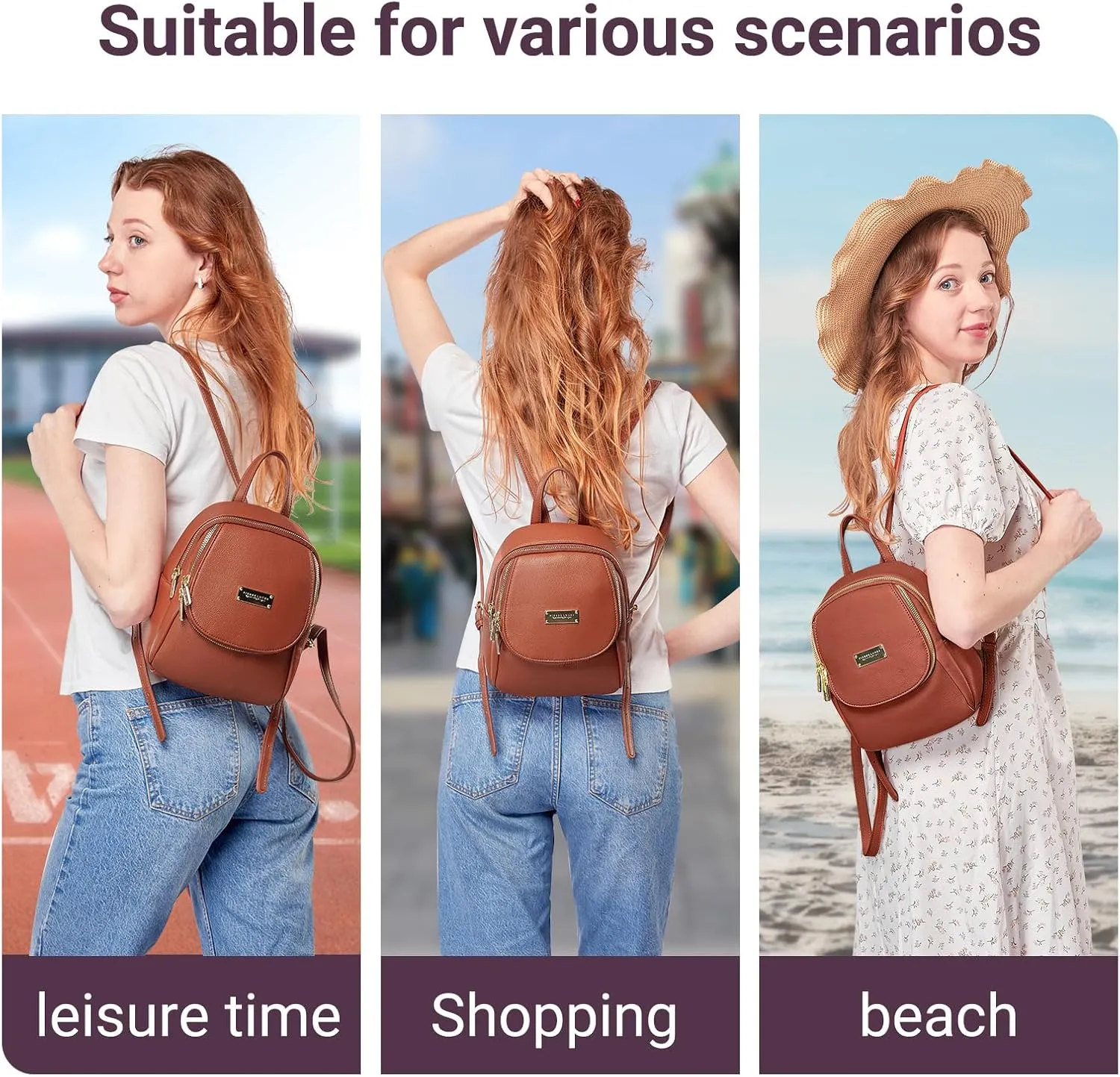 Mini Backpack Purse For Women, Small size Leather Backpacks For Lady Cute Wallet Backpacks Tiny Backpack
