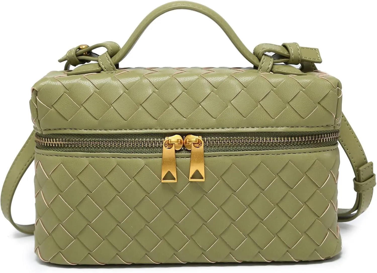 Mini Woven Crossbody Purse Square Box Bags Top-Handle Tote Handbag Shoulder Bag Cute Satchels Trendy