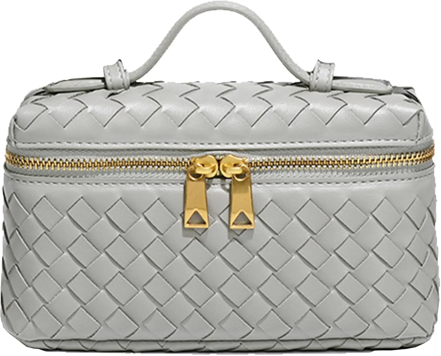 Mini Woven Crossbody Purse Square Box Bags Top-Handle Tote Handbag Shoulder Bag Cute Satchels Trendy