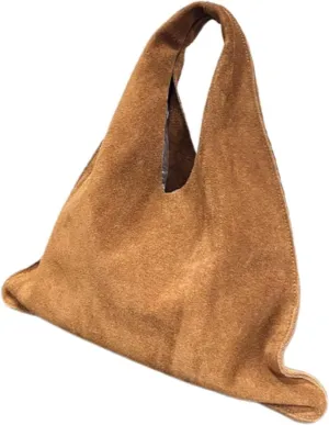 Minimalist Handbag Hobo Bag Faux Suede Soft Tote Bag Casual Large Purse Shoulder Bag Trendy Commuter Bag