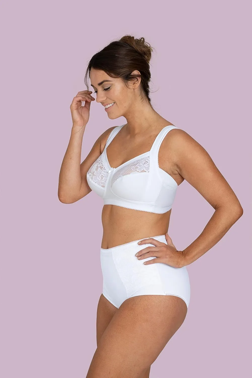 Miss Mary of Sweden Lovely Lace Support Non-Wired Comfort Cotton Bra