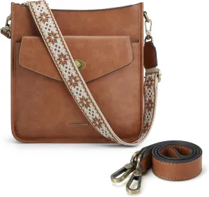 Missnine Crossbody Bags for Women Trendy Vegan Leather Shoulder Bag Hobo Purses Handbags with 2 Shoulder Straps