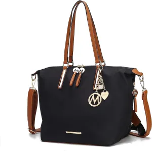 MKF Collection Large Tote Bag for Women, Nylon Shoulder Bag Converts to Backpak, Travel Bag Purse by Mia K