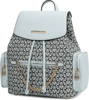 MKF Collection Women Backpack, Vegan Leather Top-Handle Handbag Ladies Daypack Bookbag by Mia k