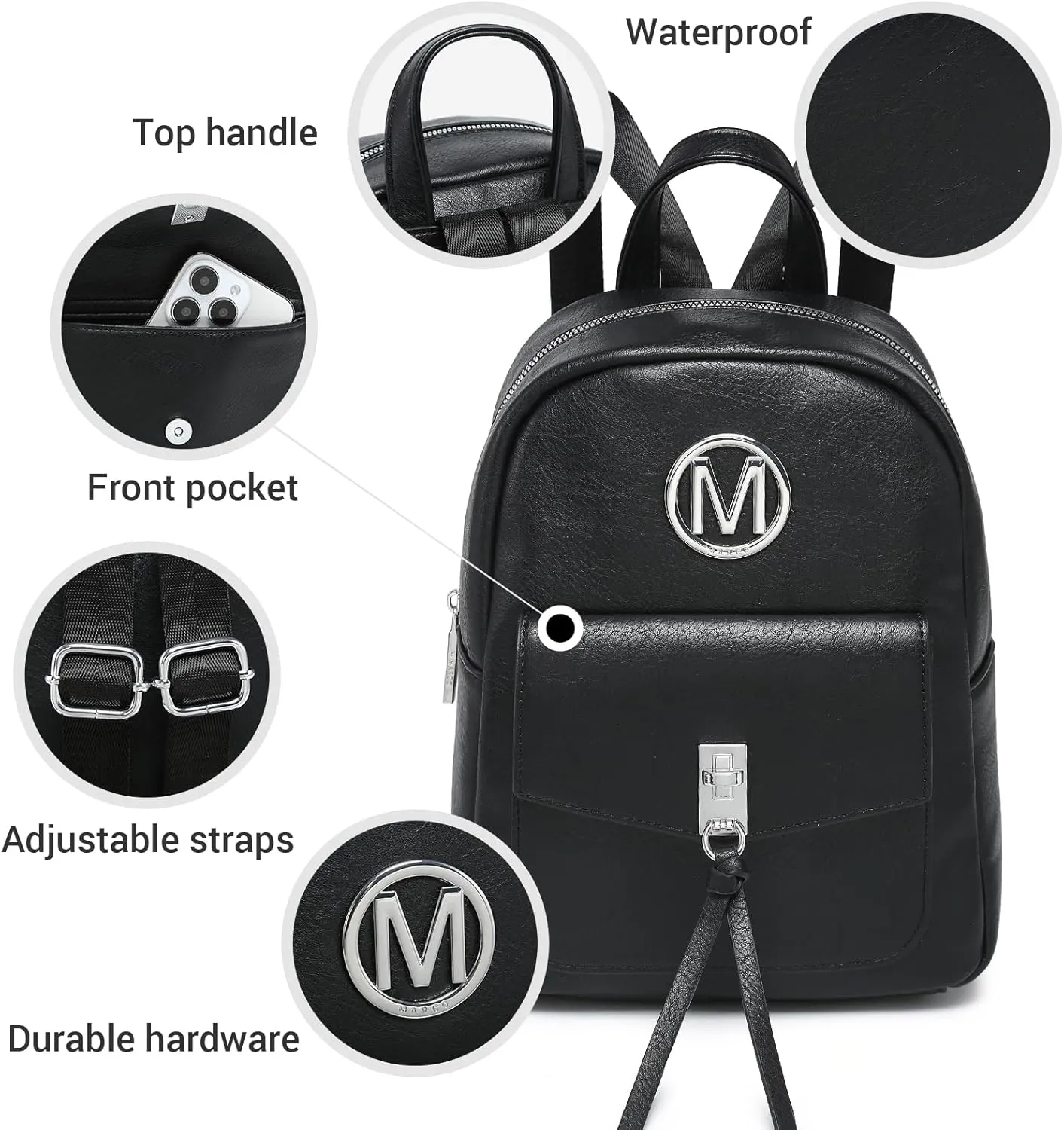 MKP Ladies Small Backpack Purse for Women Fashion Daypacks Purse Shoulder Bag with Charm Tassel