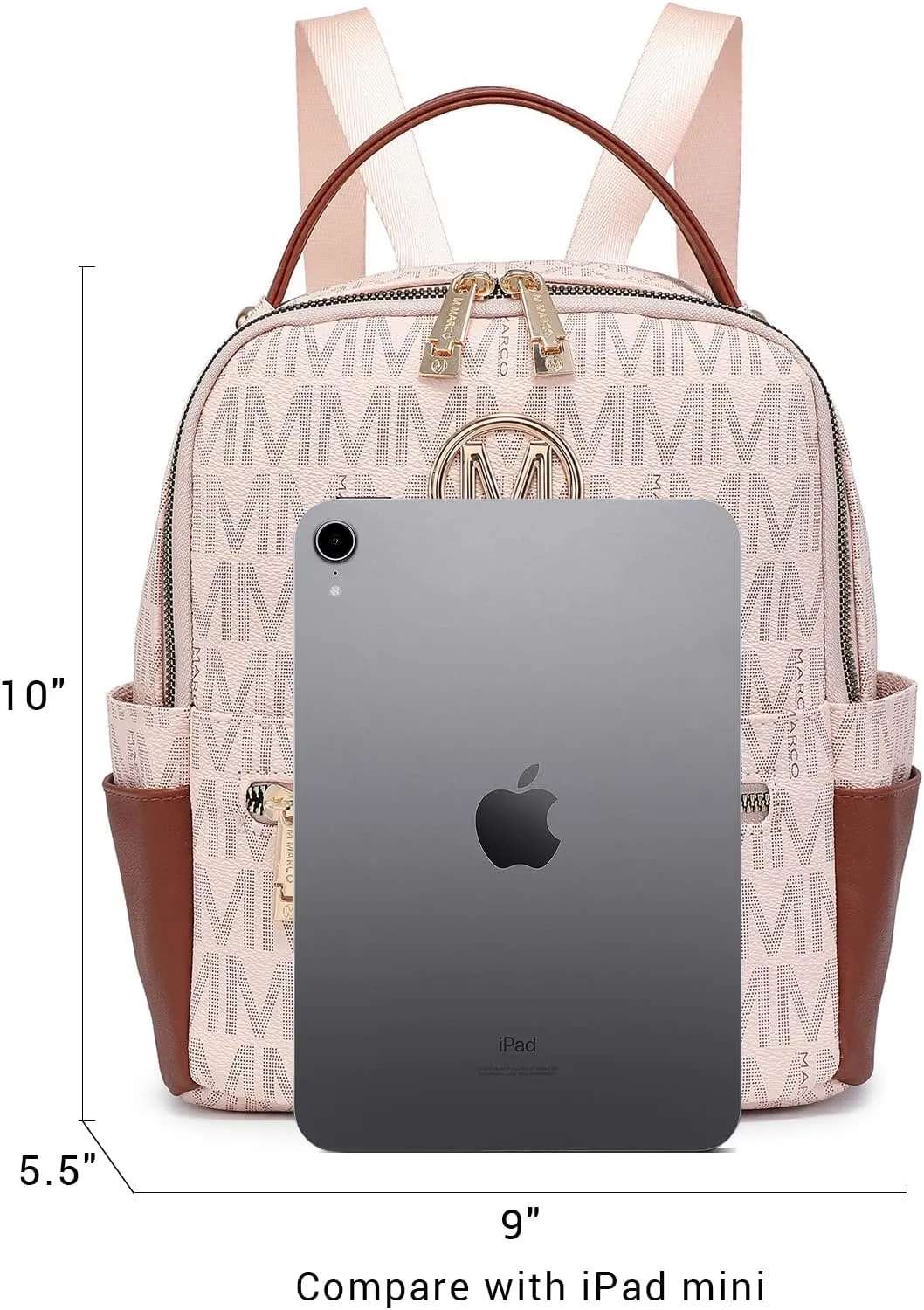 MKP Small Backpack Purse for Ladies Women Fashion Multi Pockets Daypacks with Front Zip Pocket